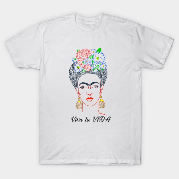 FRIDA KAHLO Mexican Feminist portrait T-Shirt by GalleryArtField